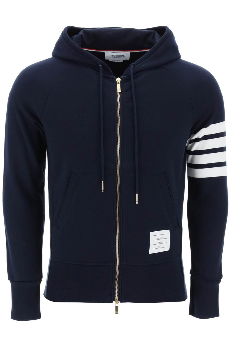 Thom Browne 4-Bar Zip-Up Hoodie Blue