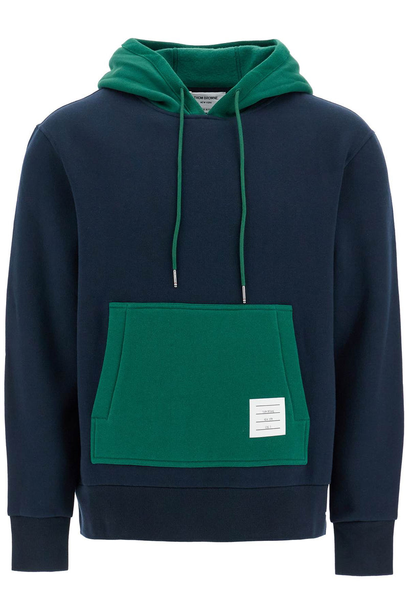 Thom Browne Hooded Sweatshirt With Color Blue