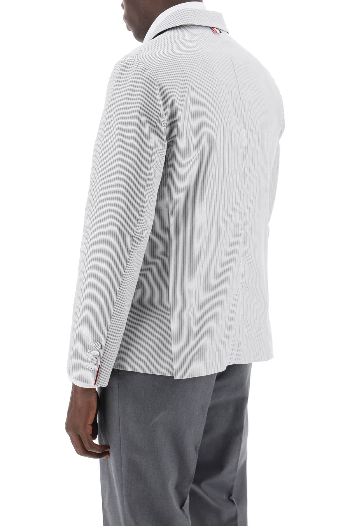 Thom Browne Striped Deconstructed Jacket White