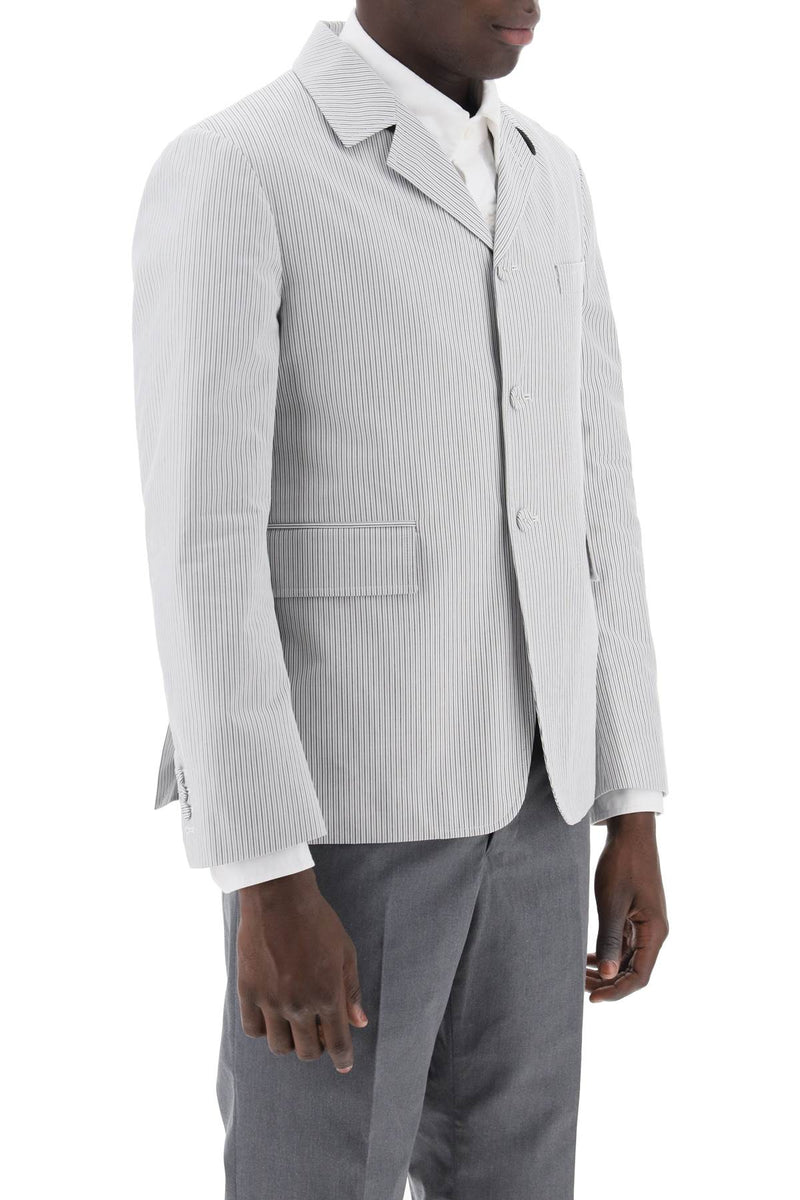 Thom Browne Striped Deconstructed Jacket White