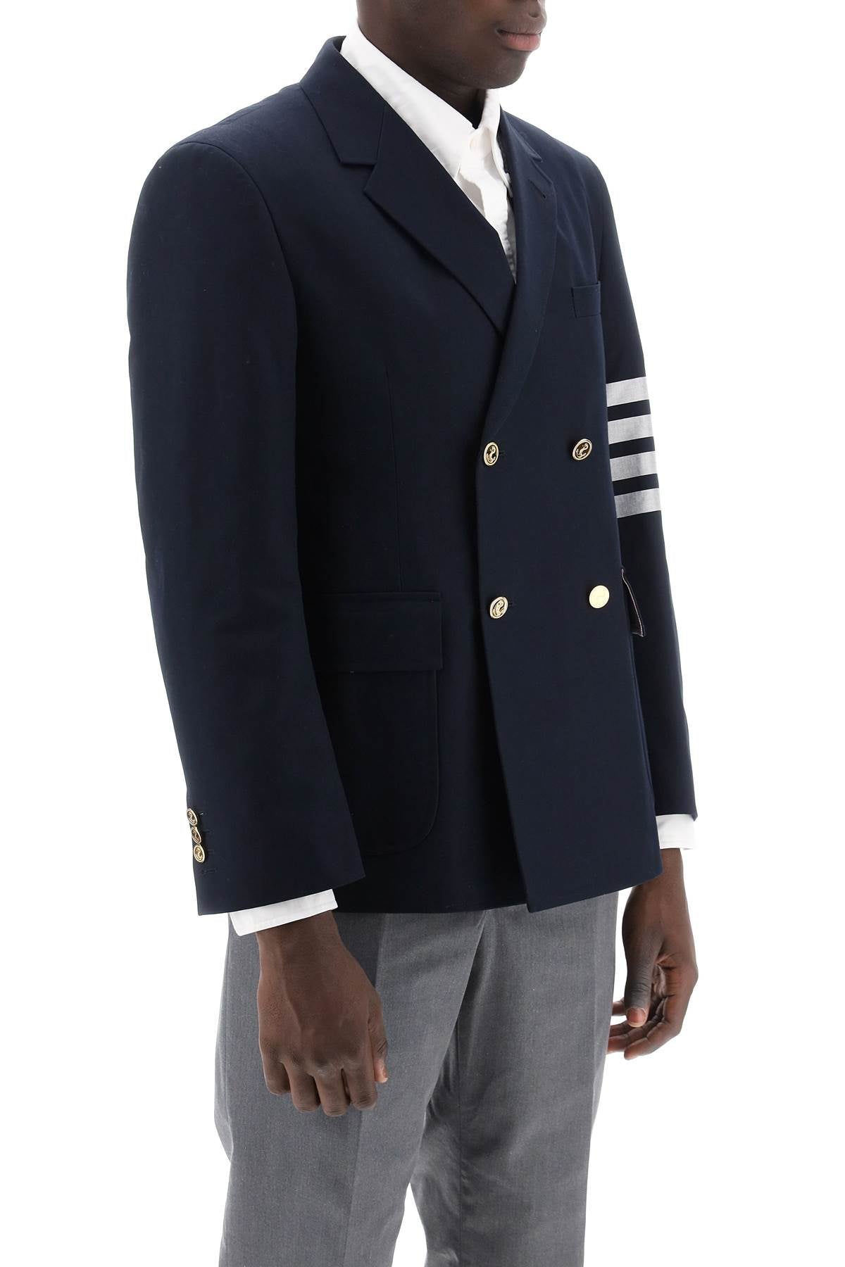 Thom Browne 4-Bar Double-Breasted Jacket