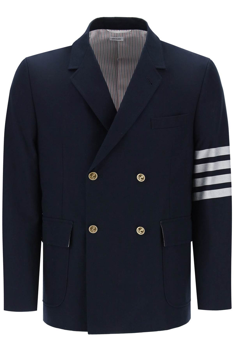 Thom Browne 4-Bar Double-Breasted Jacket Blue