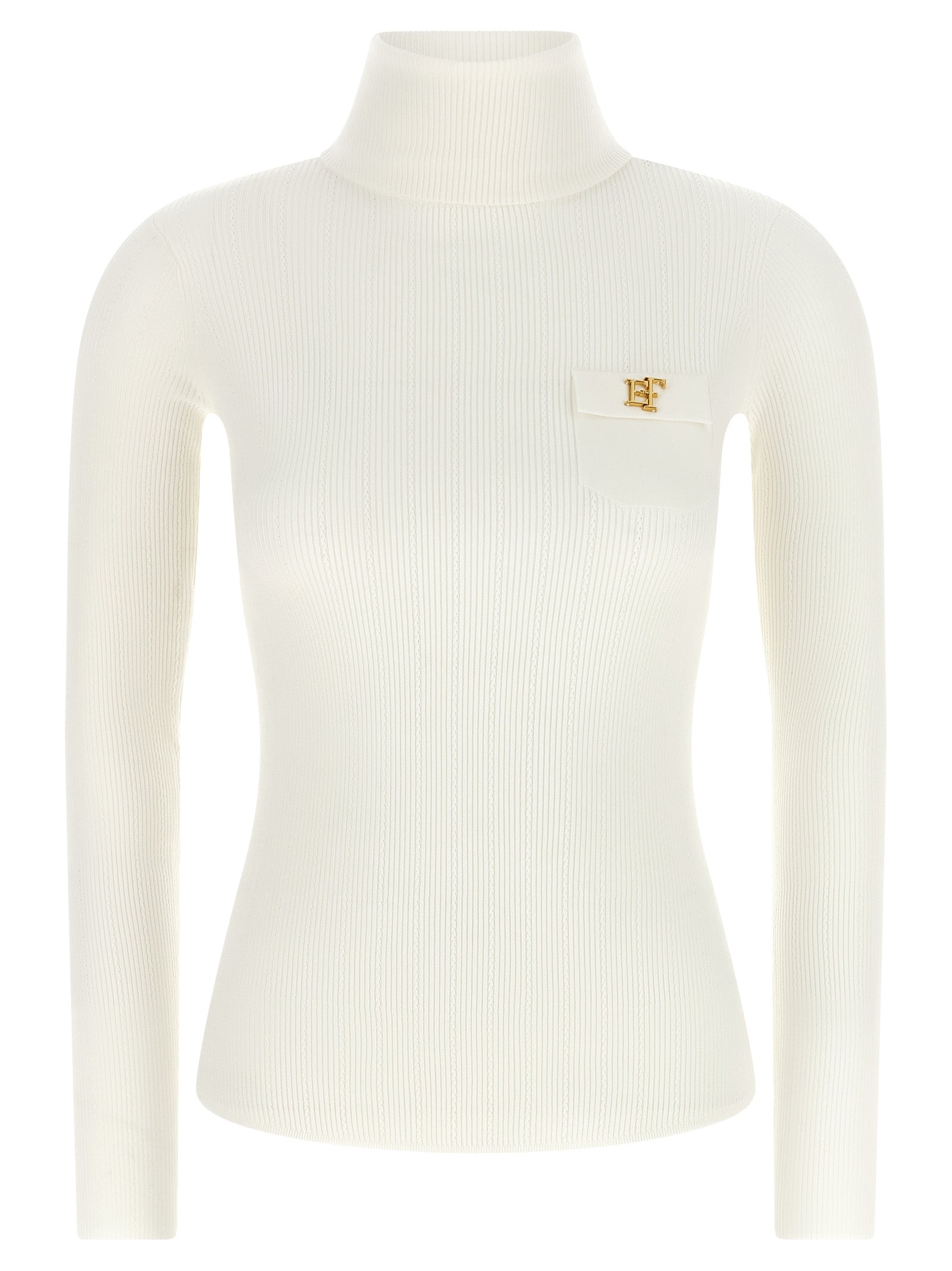 Elisabetta Franchi Turtleneck Embroidery À Jour
