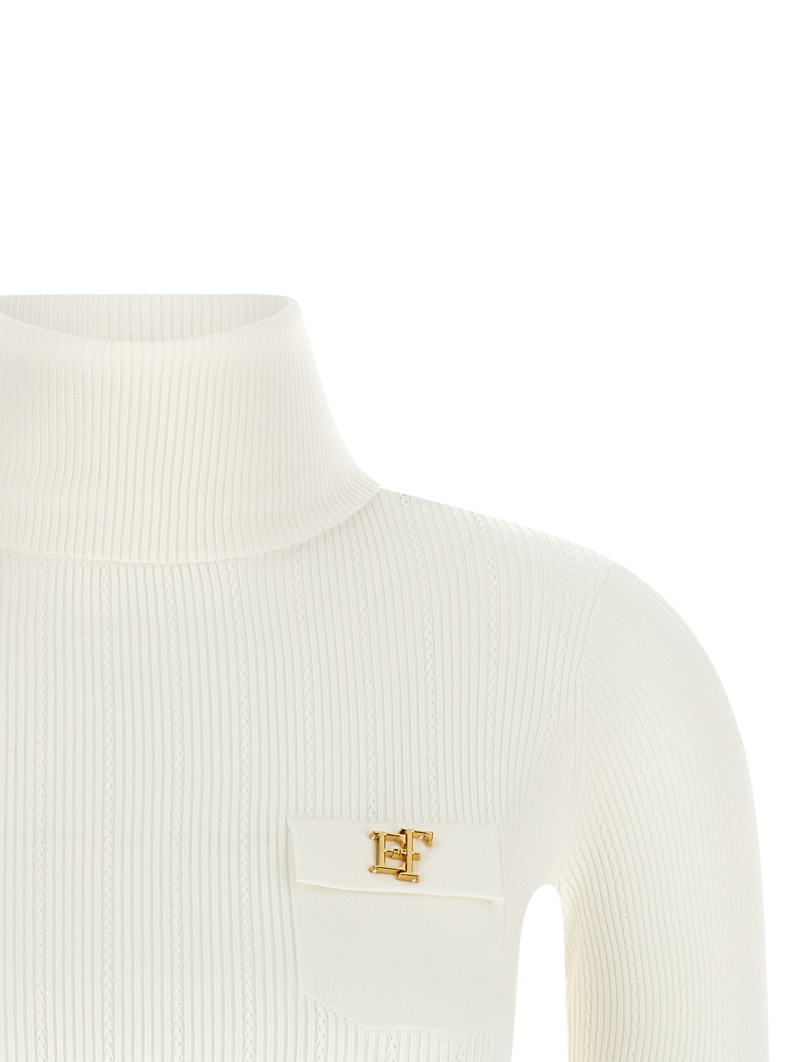 Elisabetta Franchi Turtleneck Embroidery À Jour