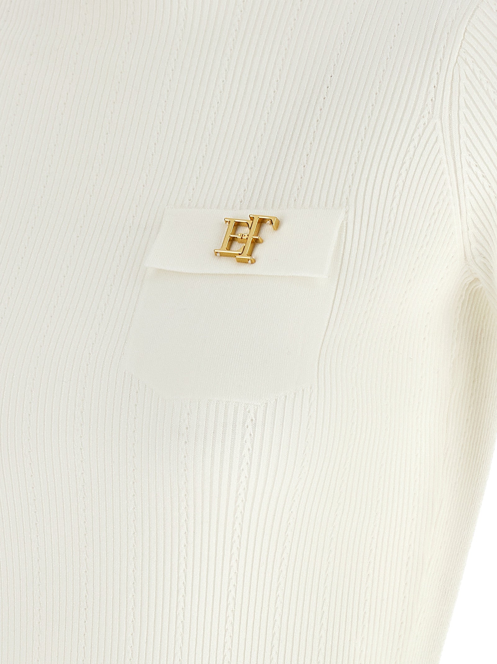 Elisabetta Franchi Turtleneck Embroidery À Jour
