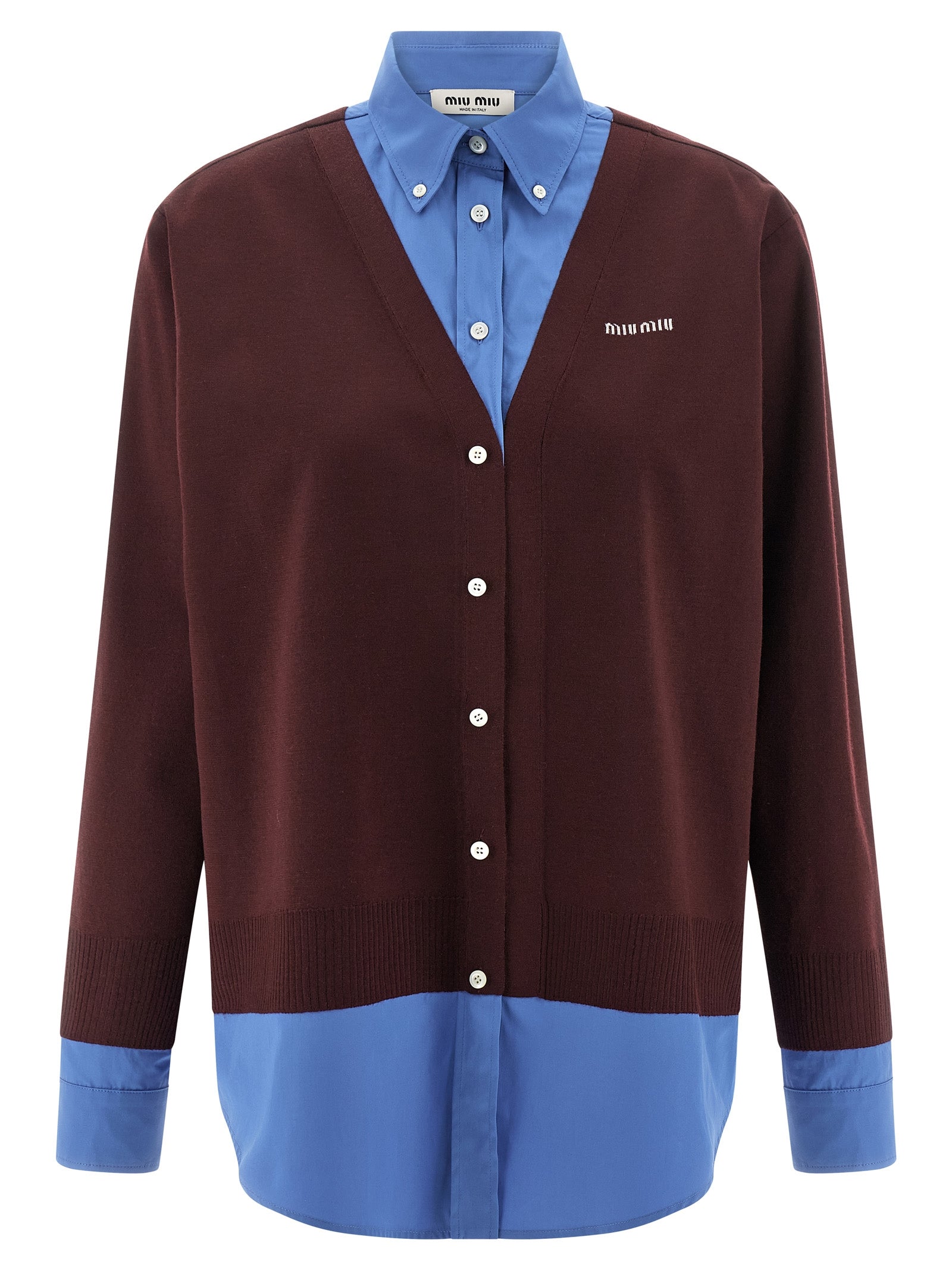 Miu Miu Poplin And Cashmere Shirt