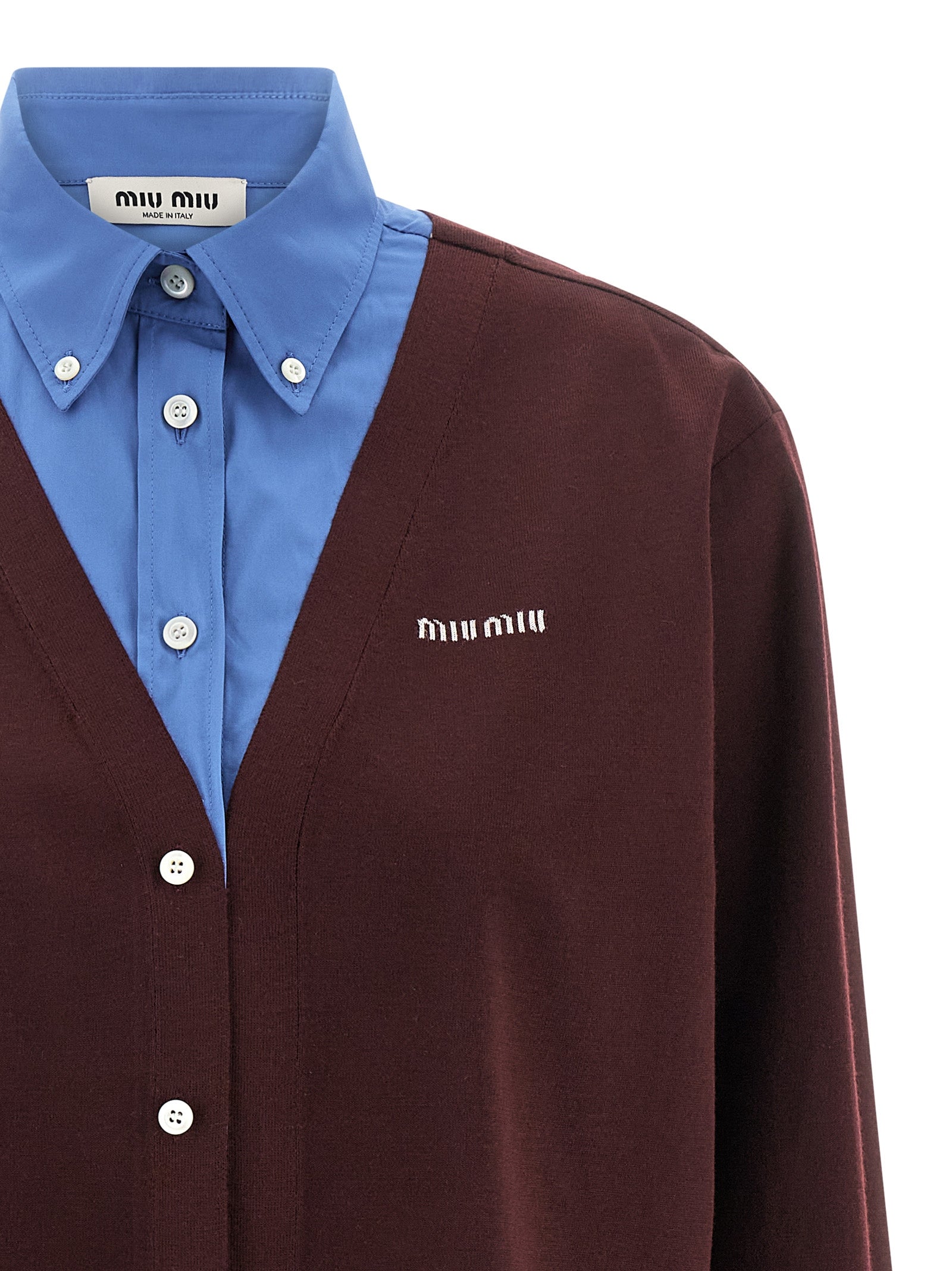 Miu Miu Poplin And Cashmere Shirt