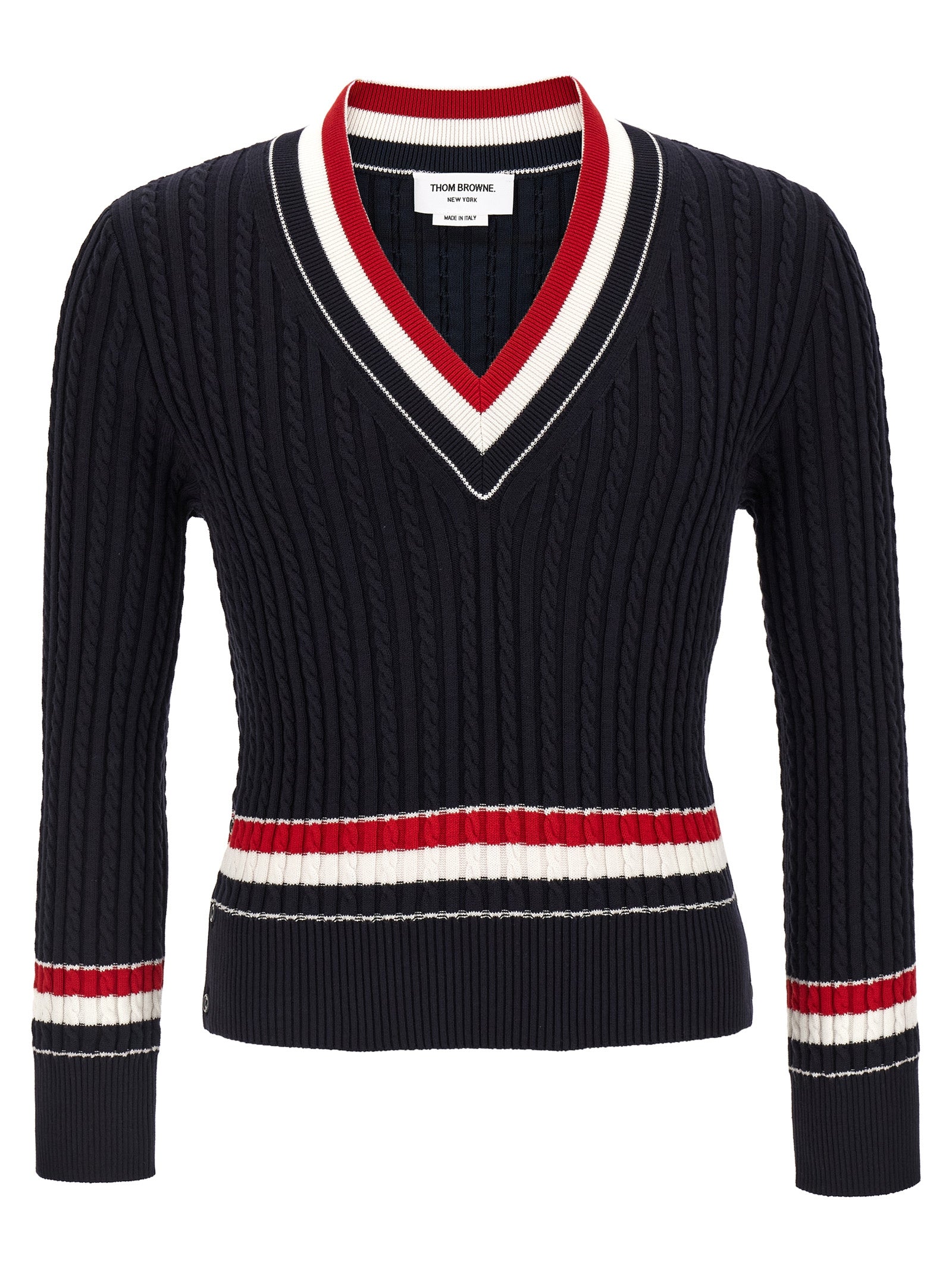 Thom Browne Rwb Intarsia Sweater