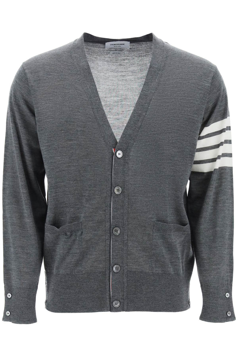 Thom Browne 4-Bar Cardigan Grey