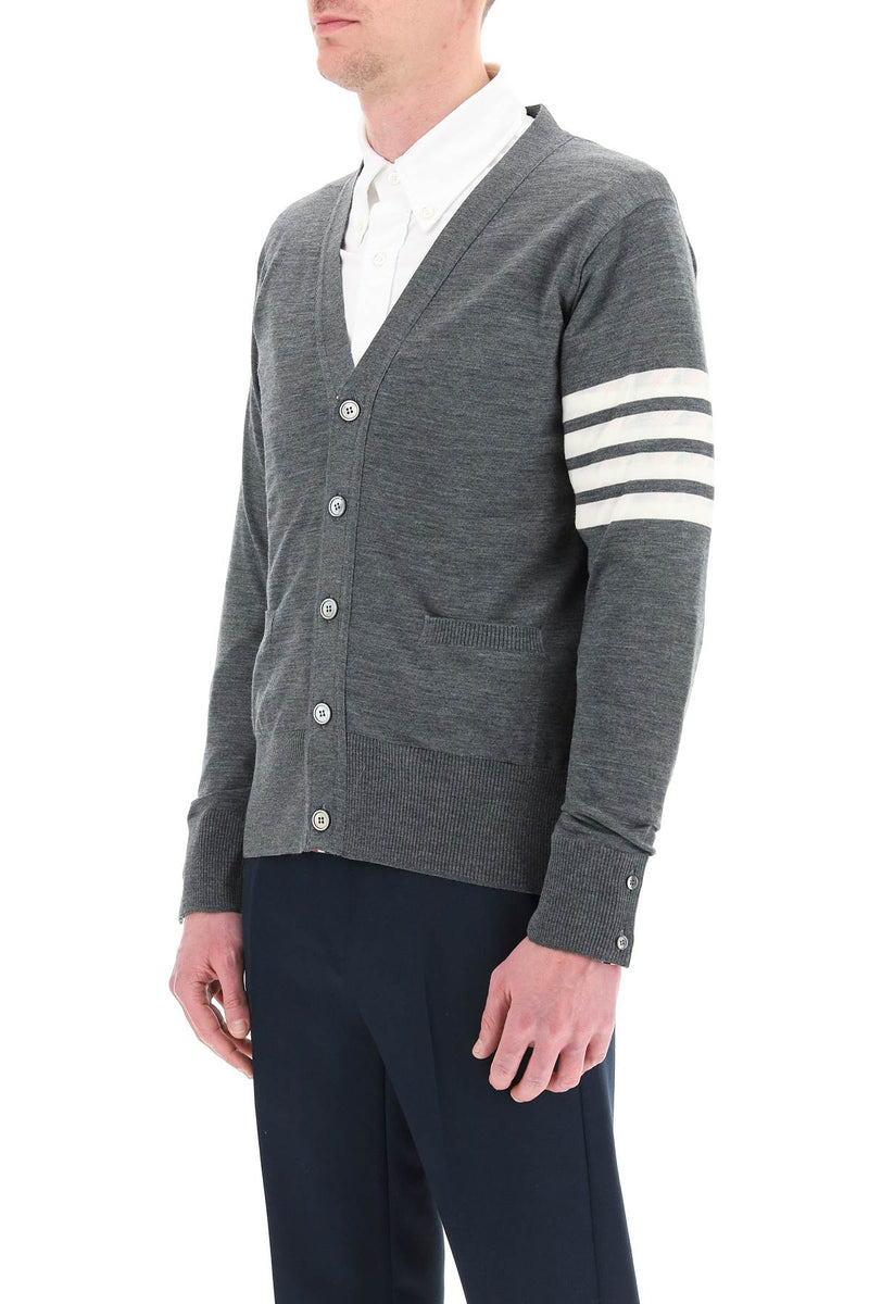 Thom Browne 4-Bar Cardigan Grey