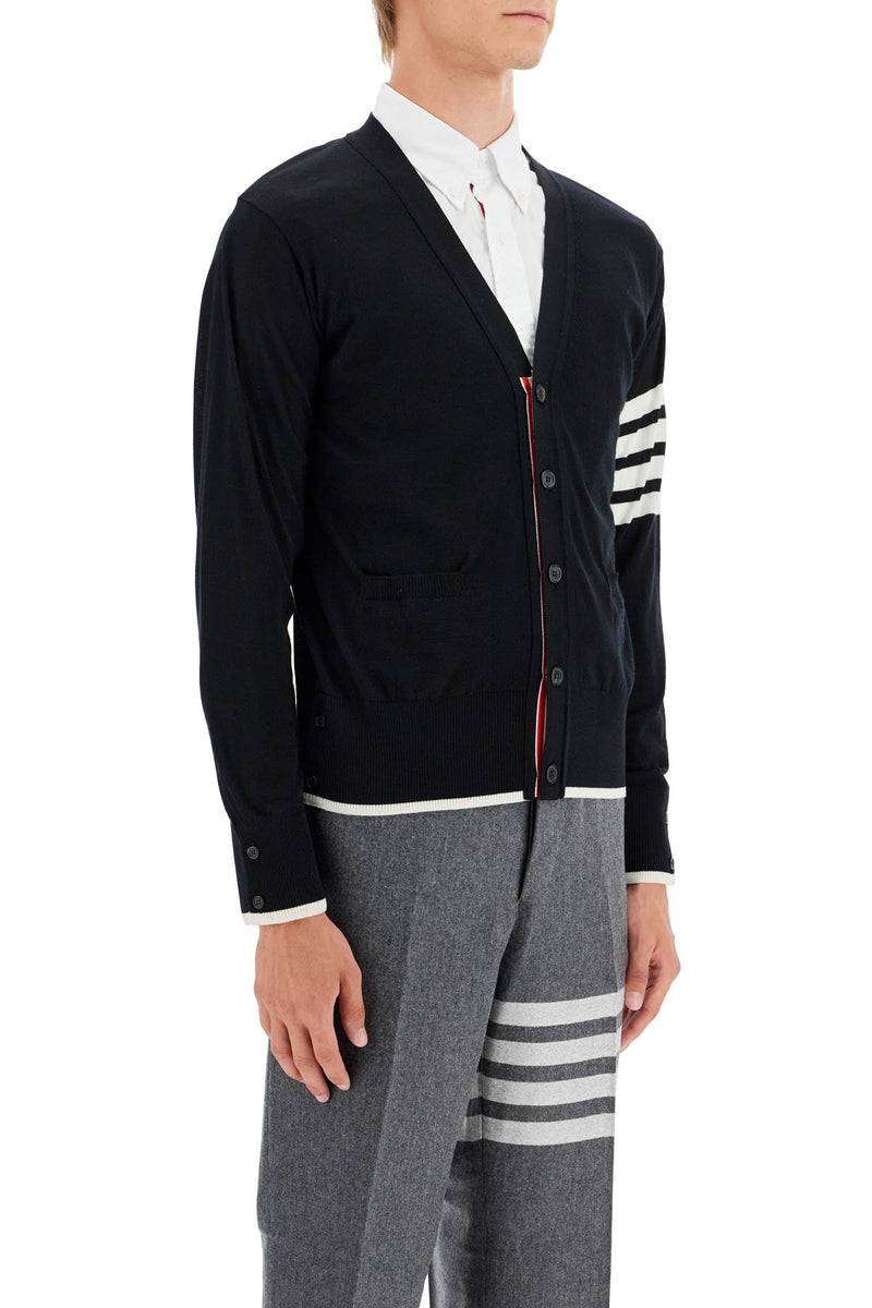 Thom Browne Virgin Wool Cardigan For Women Black