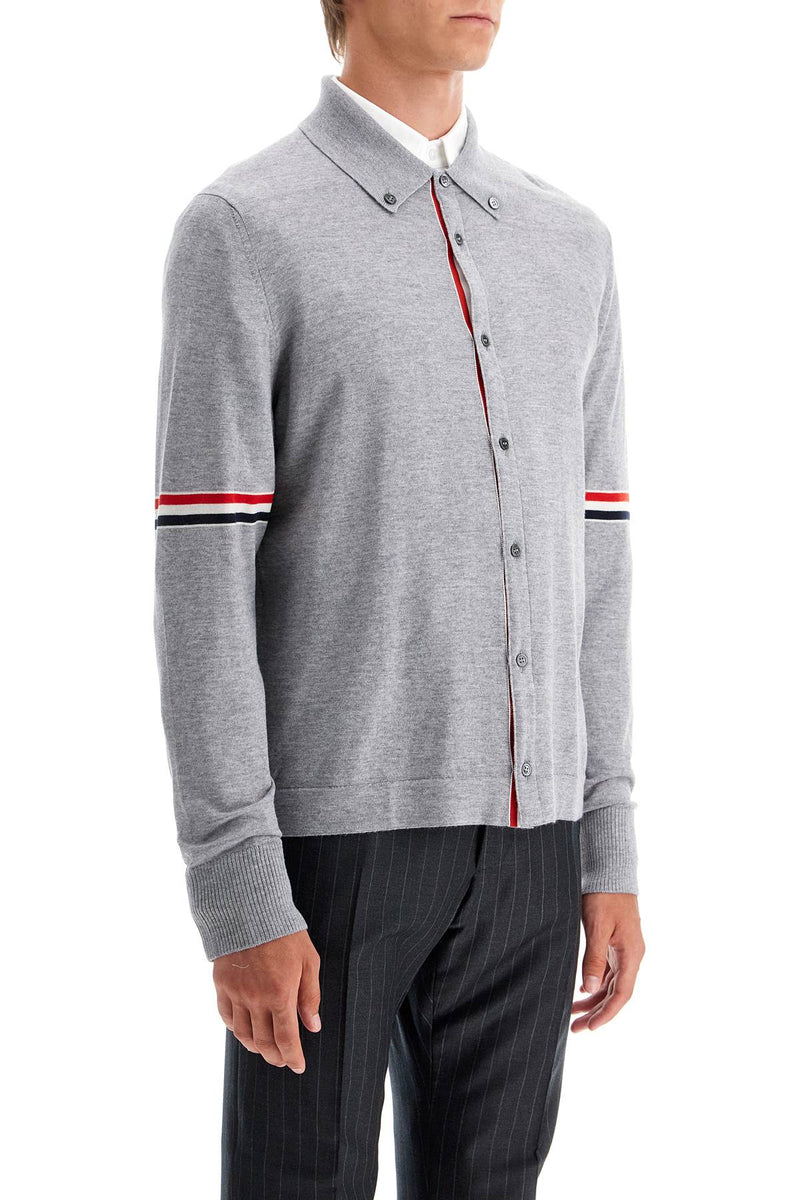 Thom Browne Wool Button-Down Cardigan For Grey