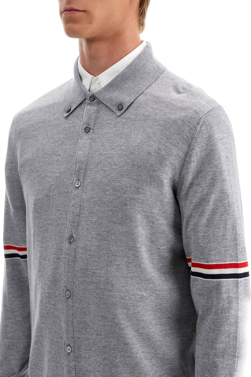 Thom Browne Wool Button-Down Cardigan For Grey