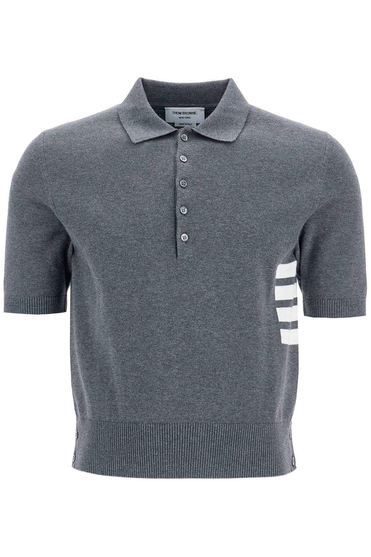 Thom Browne 4-Bar Knit Polo Shirt