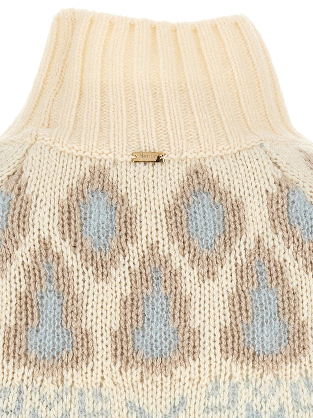 Herno Wool And Cashmere Sweater With Intarsia
