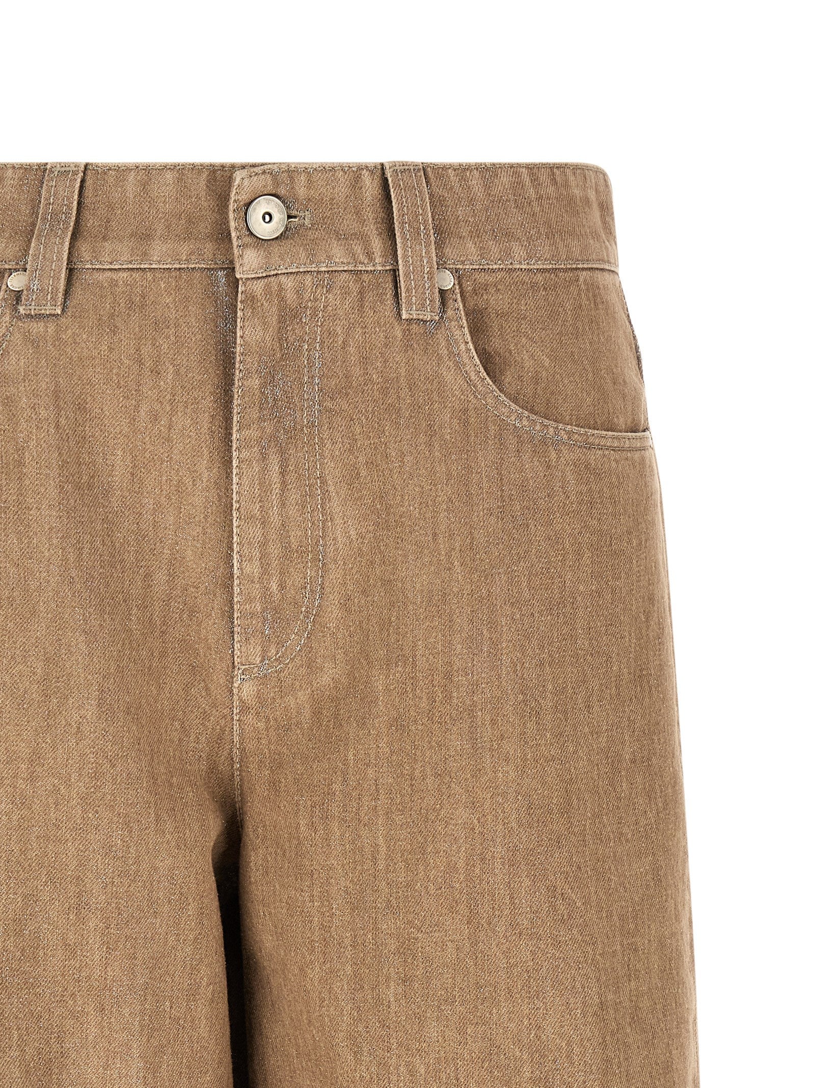Brunello Cucinelli Lamé Denim Bermuda Shorts