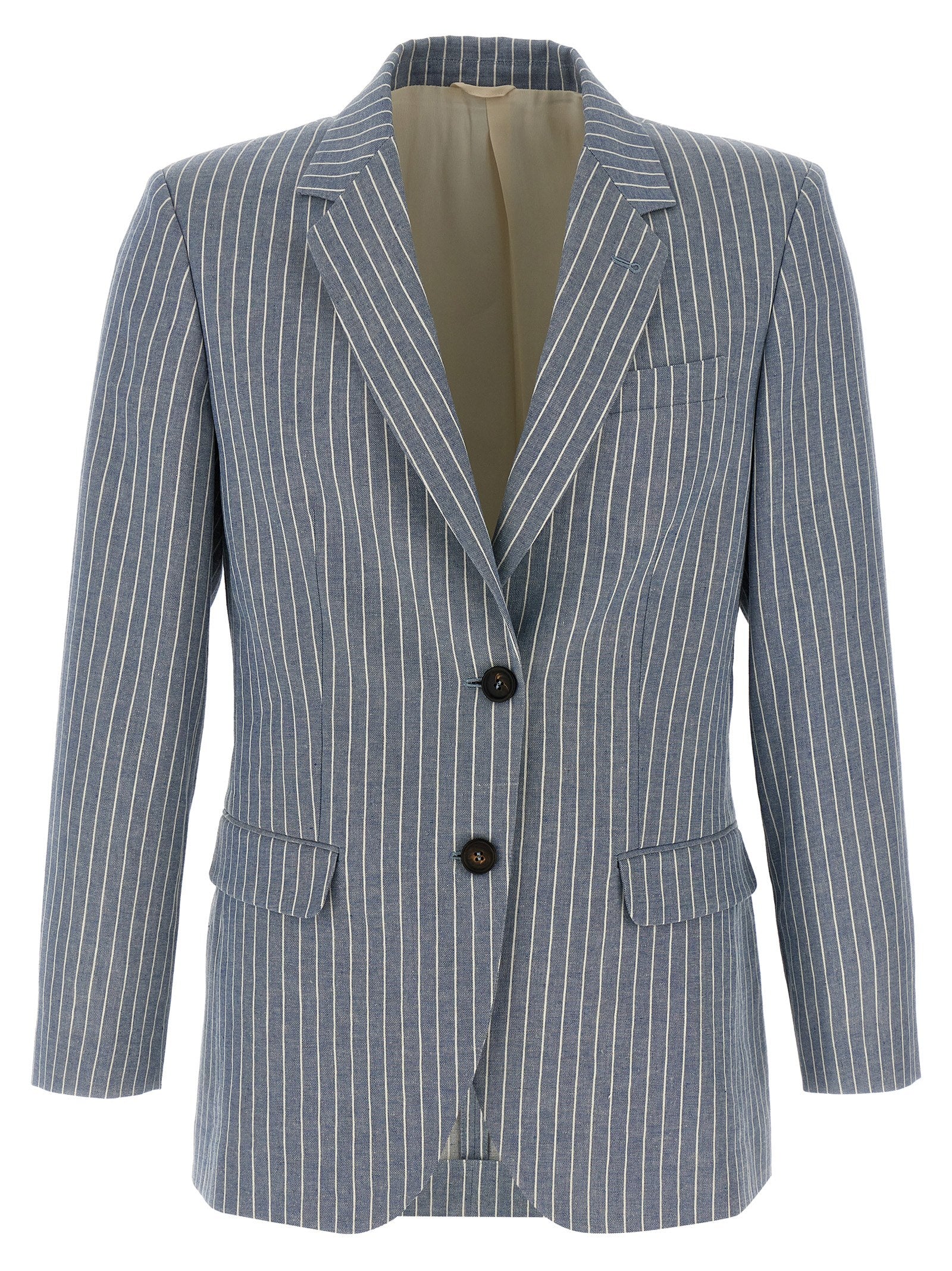 Brunello Cucinelli Pinstripe Twill Blazer