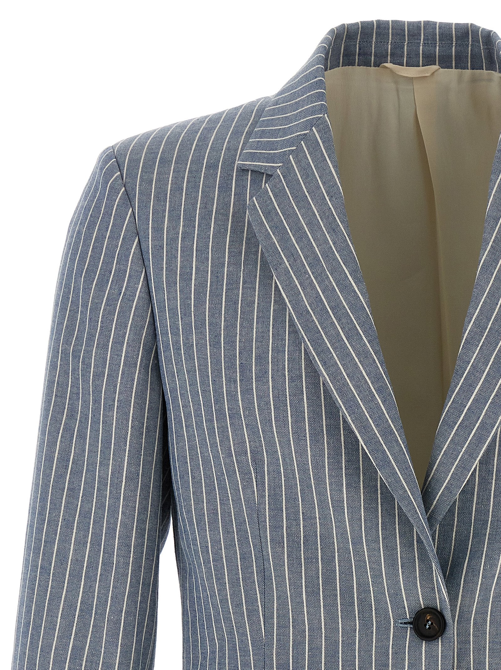 Brunello Cucinelli Pinstripe Twill Blazer