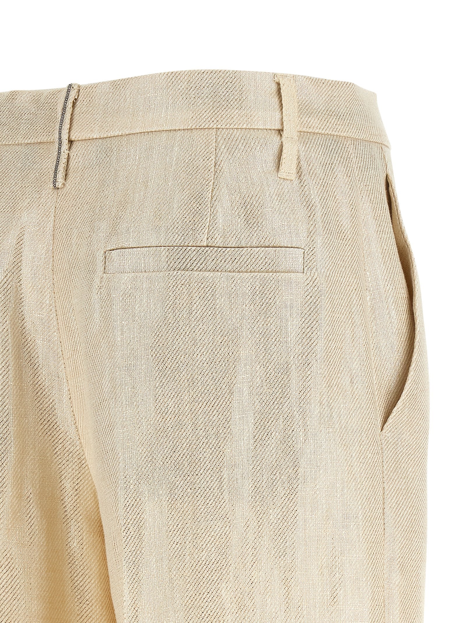 Brunello Cucinelli Lamé Linen Pants
