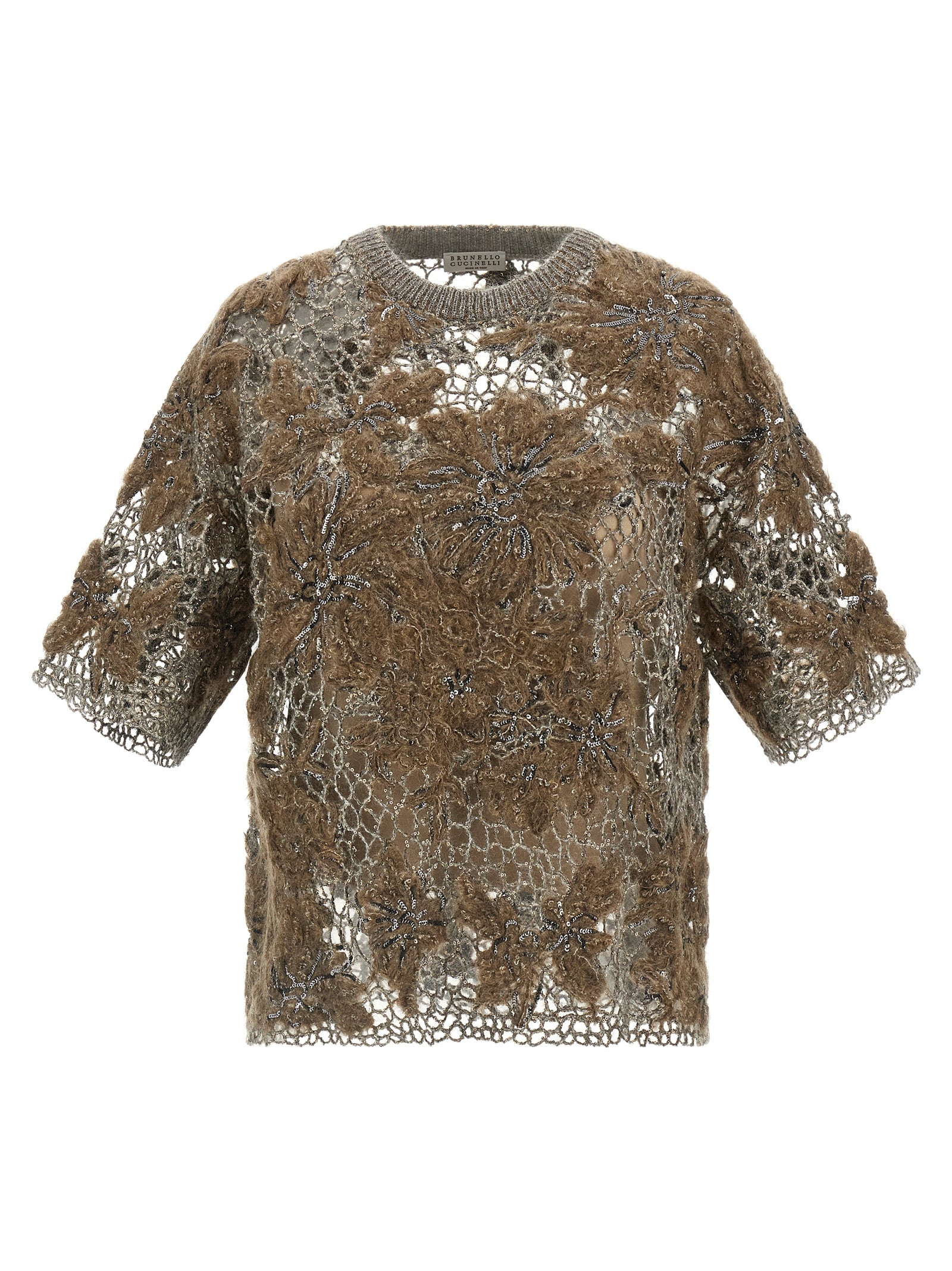 Brunello Cucinelli 'Whispering Bloom Embroidery' T-Shirt
