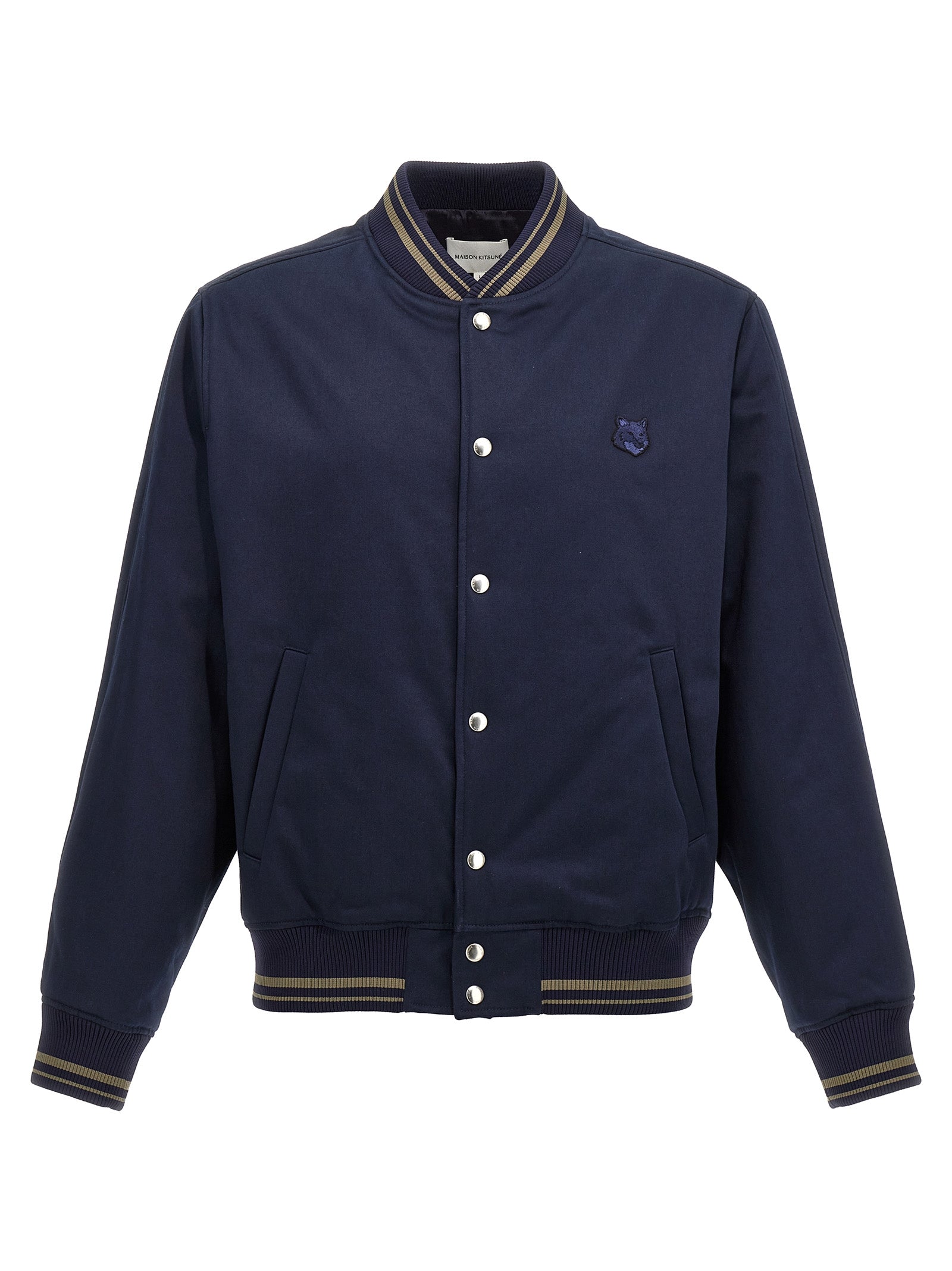 Maison Kitsune Logo Embroidery Bomber Jacket