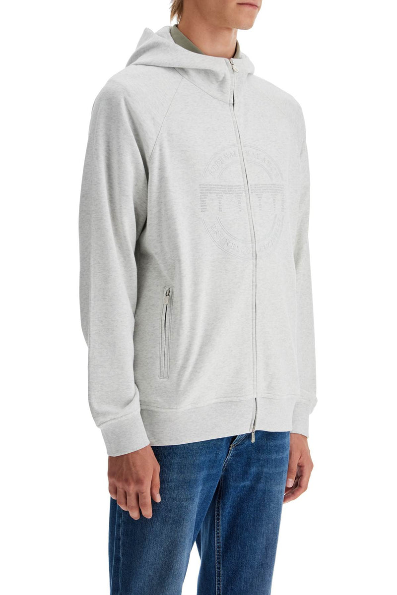 Brunello Cucinelli Cotton Techno Hoodie With Hood Grey