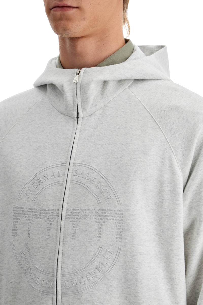 Brunello Cucinelli Cotton Techno Hoodie With Hood Grey