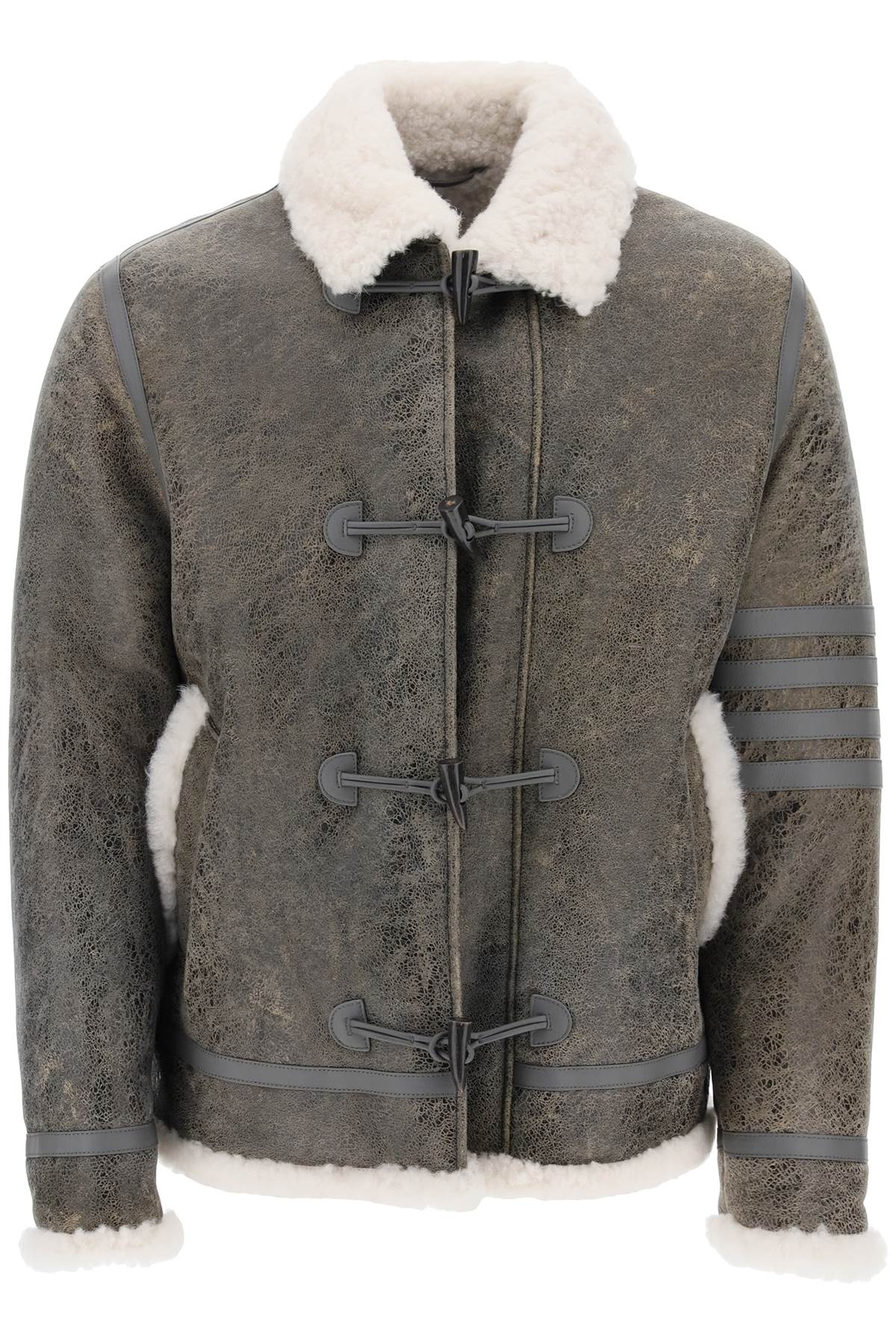 Thom Browne Shearling Cropped Montgomery Jacket