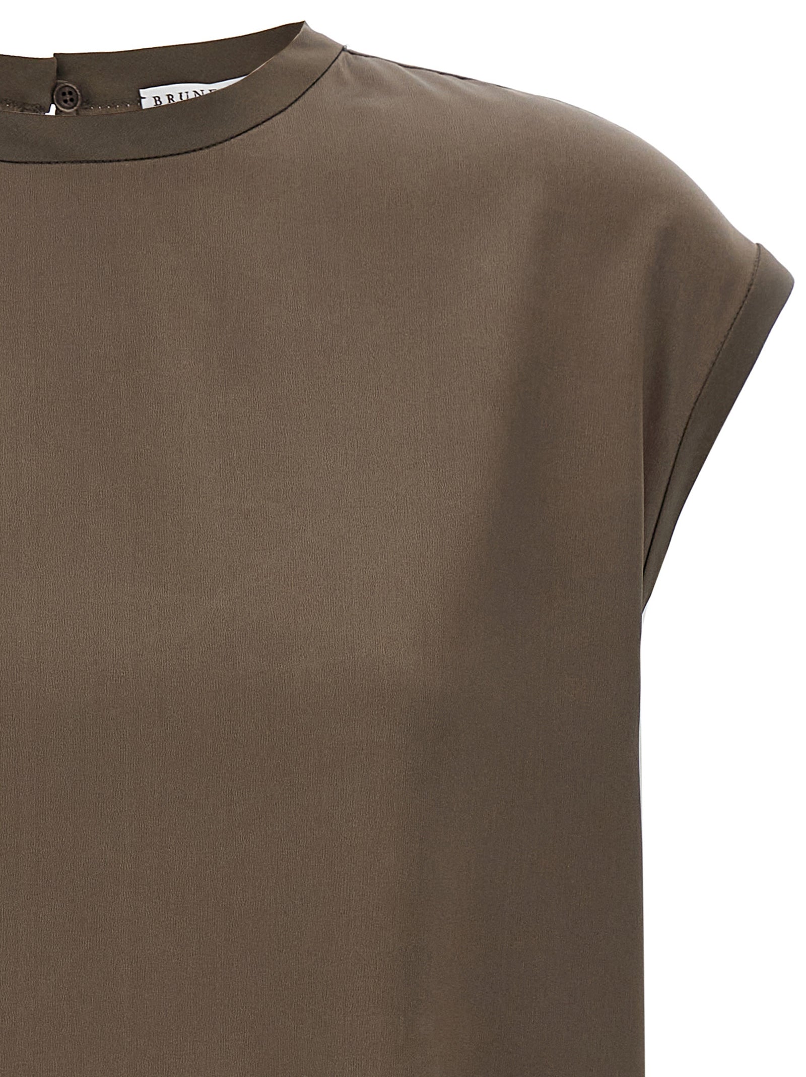 Brunello Cucinelli Monile Satin T-Shirt