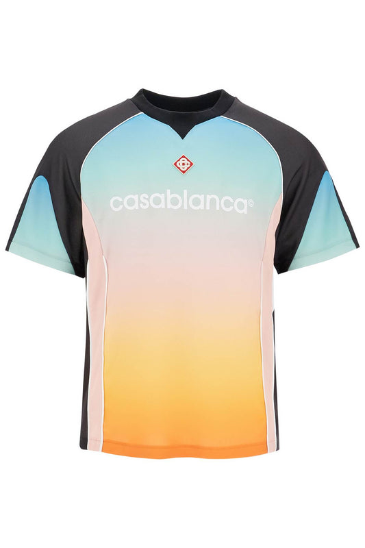 Casablanca Pastel Gradient Football T-Shirt Black
