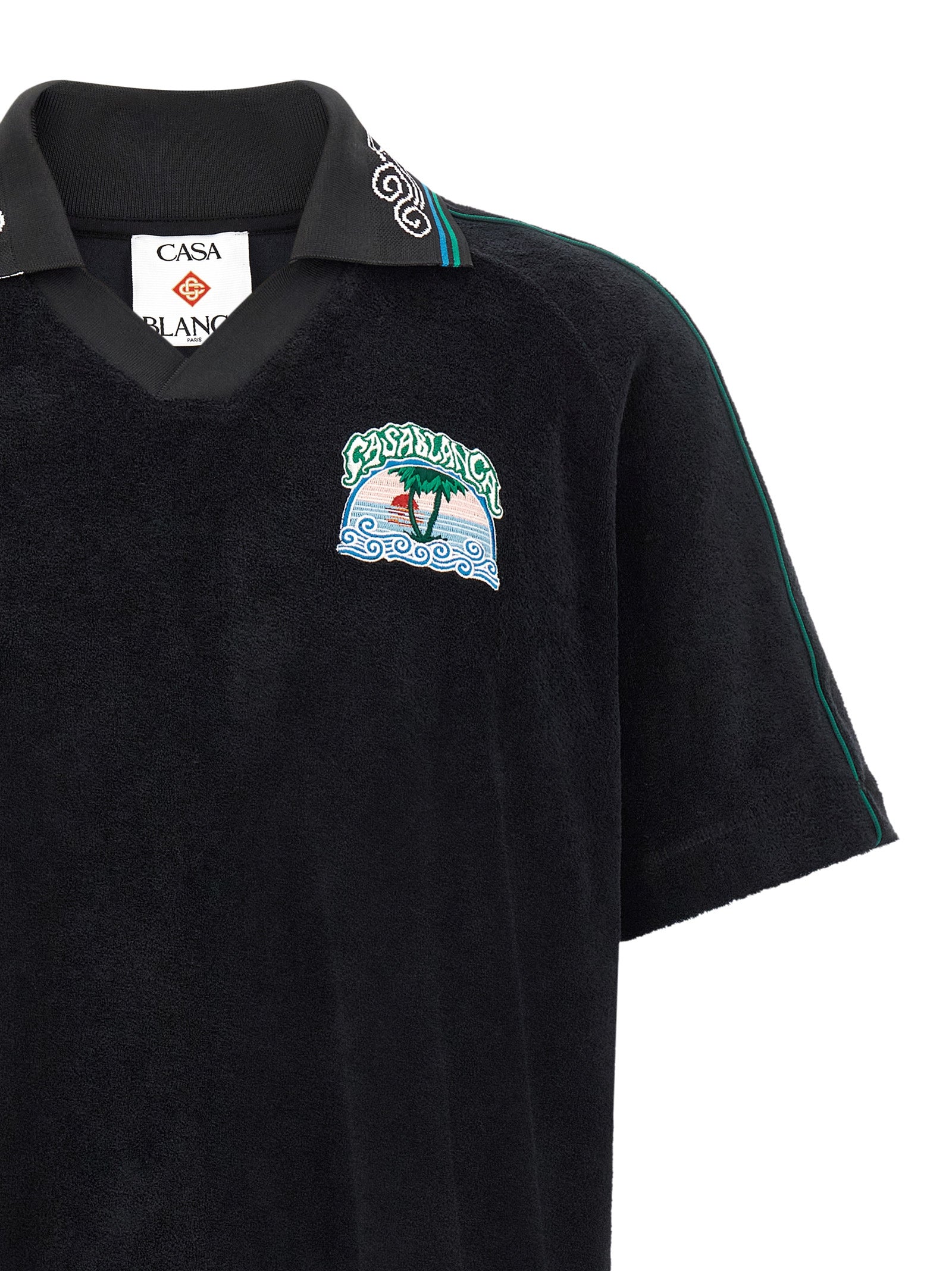 Casablanca 'Towelling' Jacquard Polo Shirt