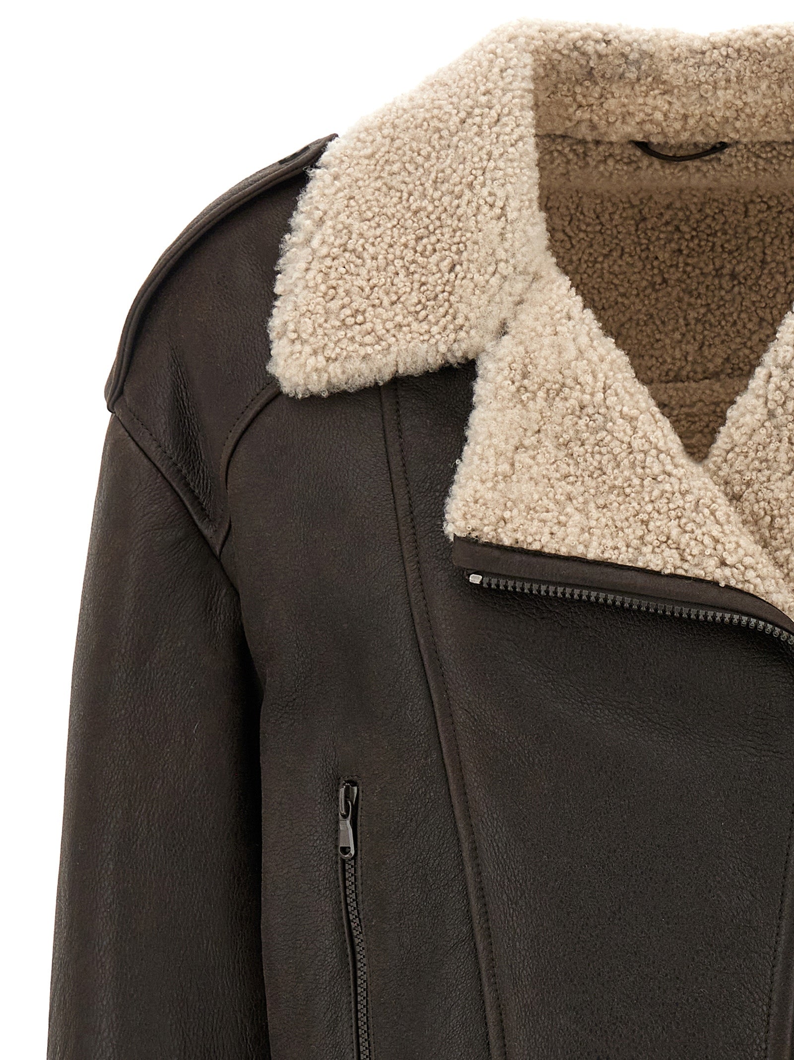 Brunello Cucinelli Shearling Leather Jacket