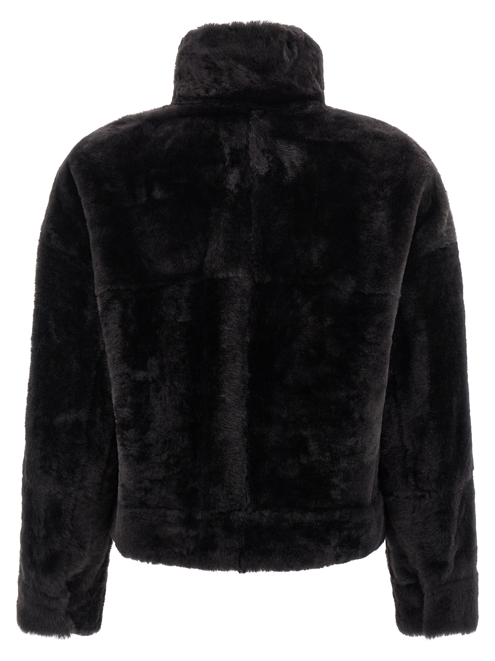 Brunello Cucinelli 'Shiny Zipper Pull' Shearling Jacket