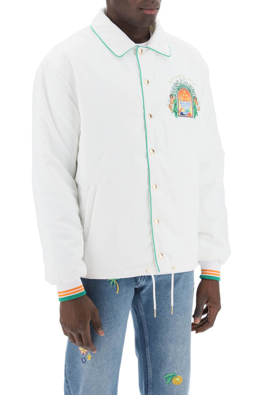 Casablanca Triomphe D'Orange Padded Blouson Jacket White