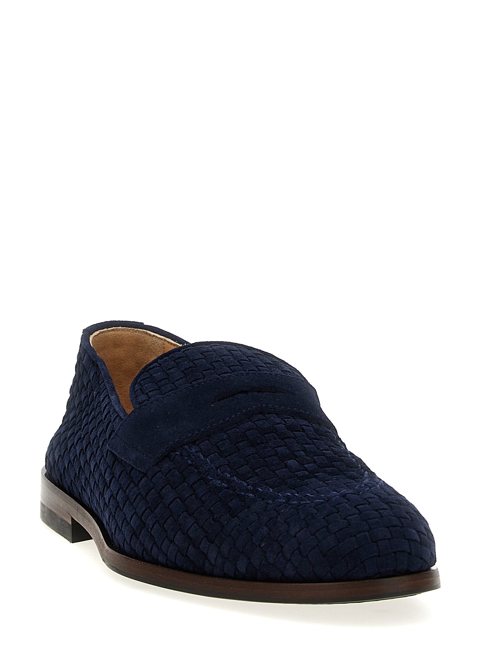 Brunello Cucinelli Woven Suede Loafers