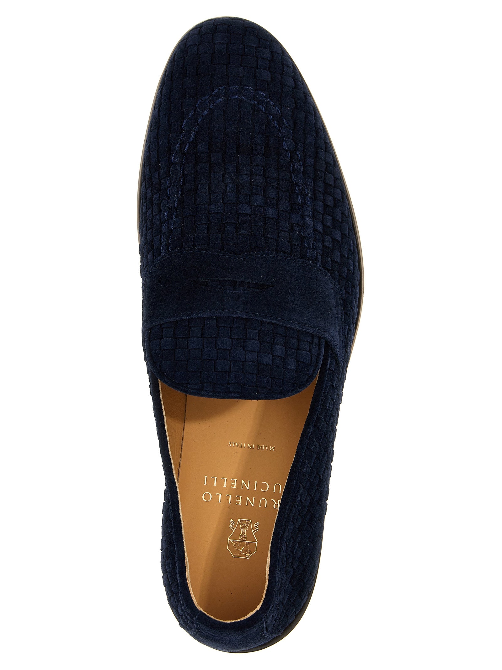 Brunello Cucinelli Woven Suede Loafers