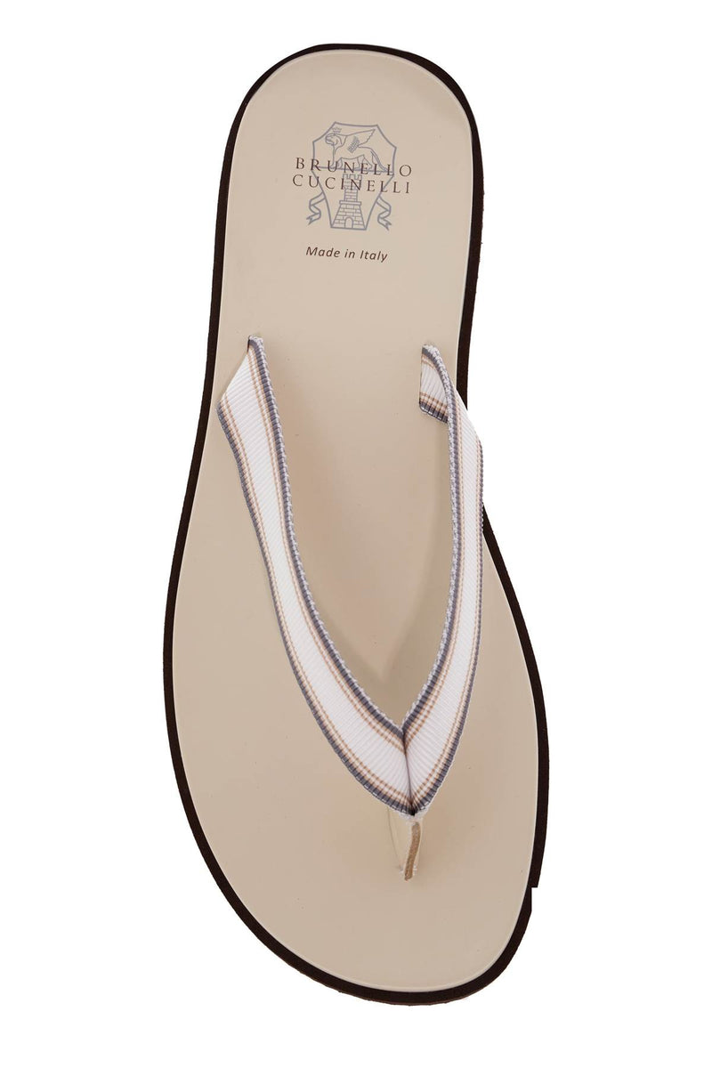 Brunello Cucinelli Rubber Flip-Flop Slides Neutral