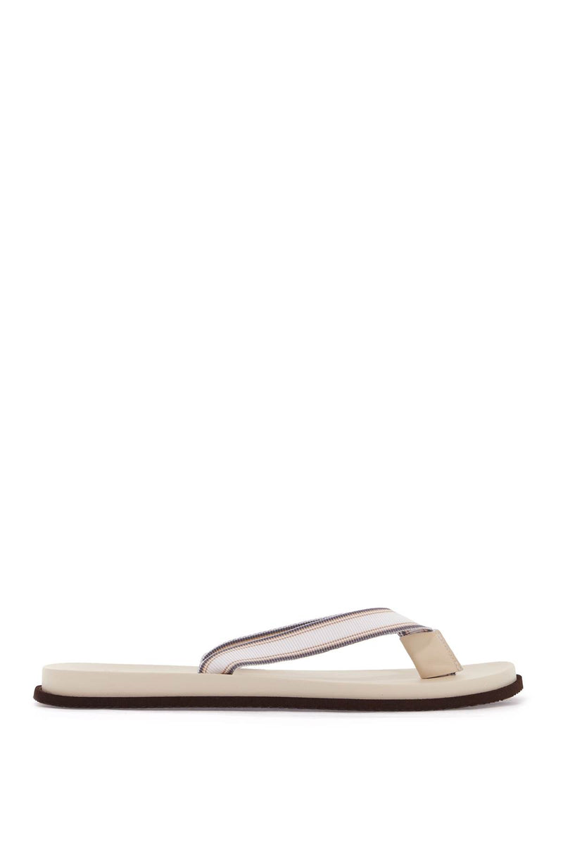 Brunello Cucinelli Rubber Flip-Flop Slides Neutral