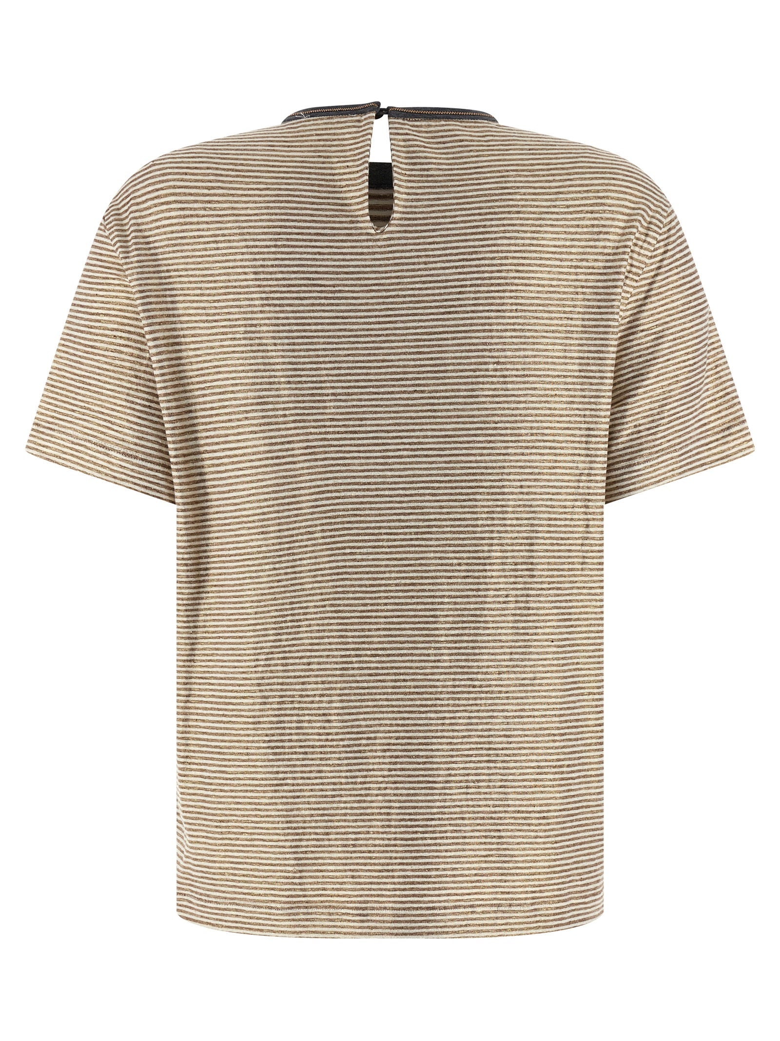 Brunello Cucinelli 'Shiny Collar Detail' T-Shirt