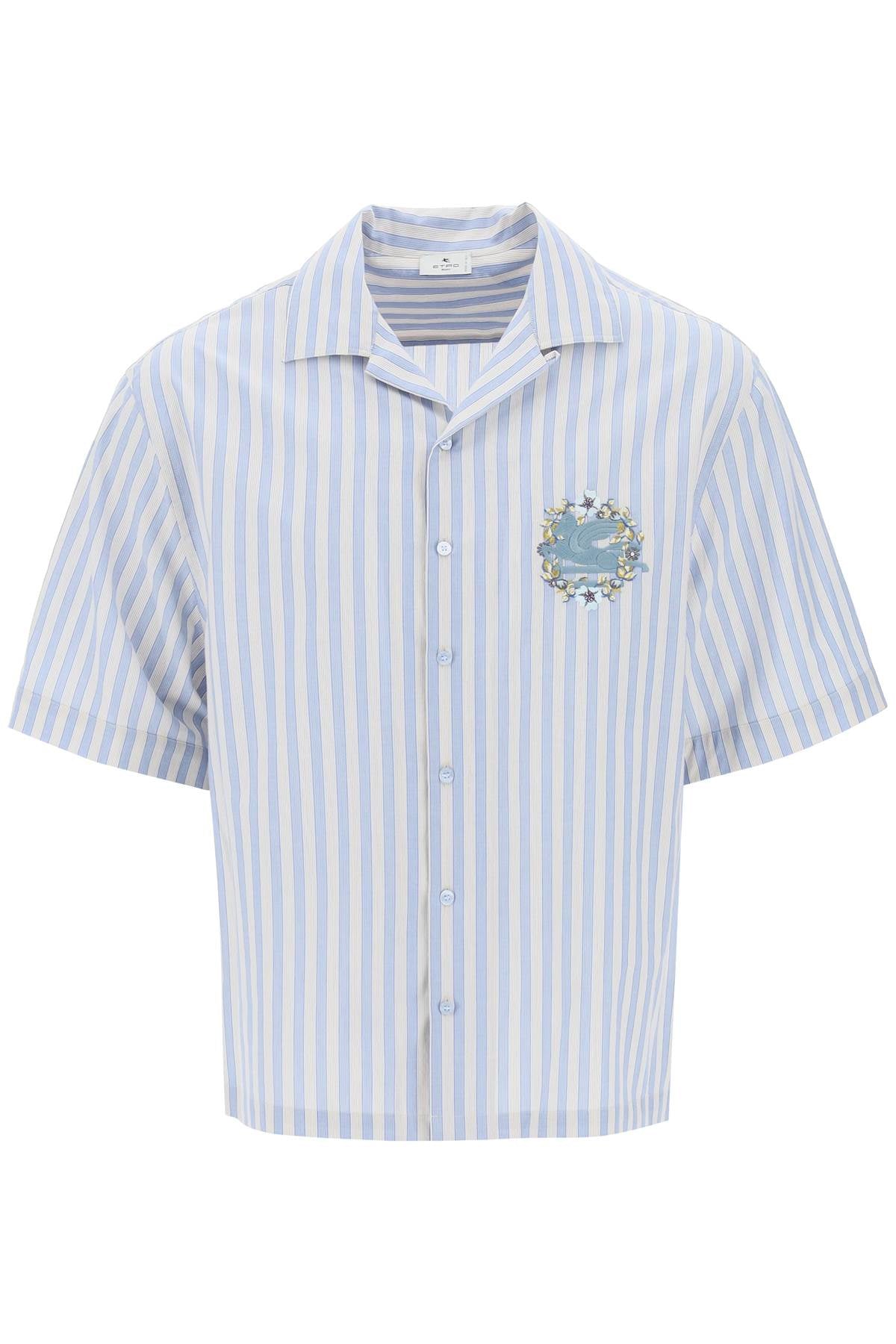 Etro Pegasus Striped Bowling Shirt