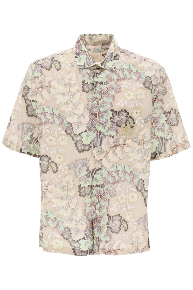 Etro Short-Sleeved Floral Shirt Neutral