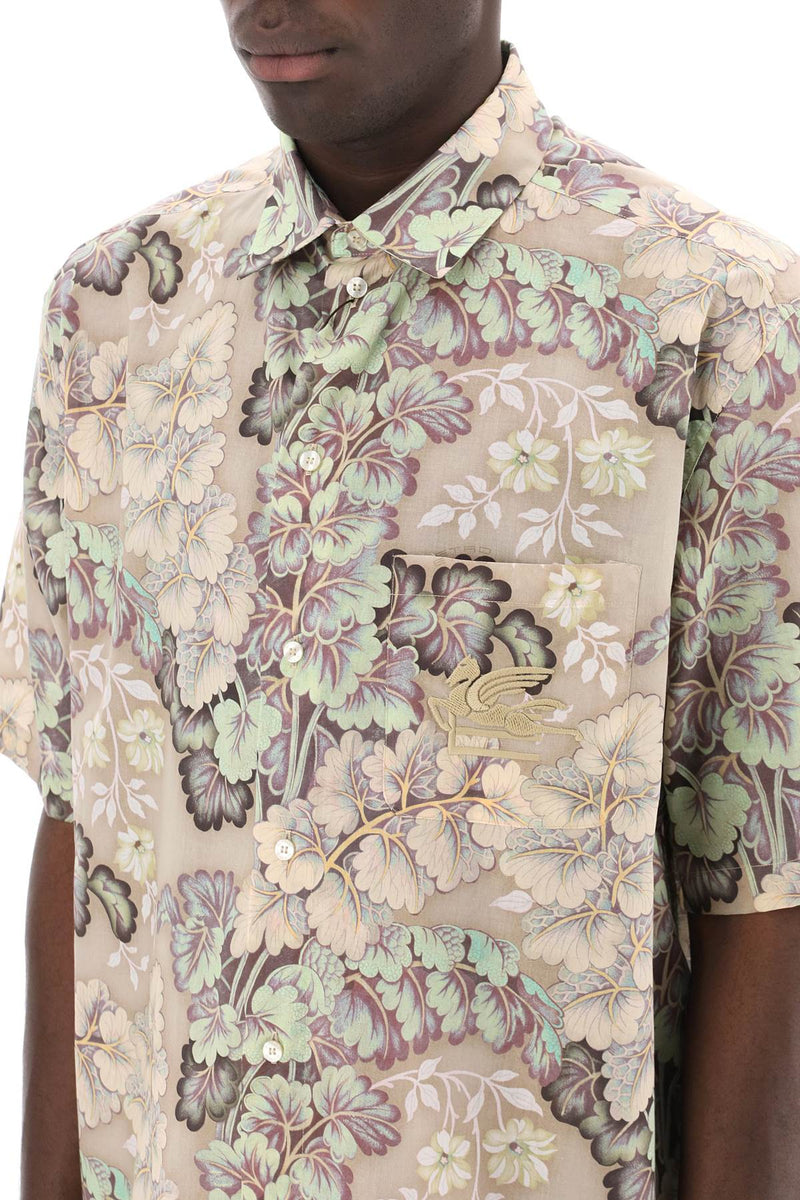 Etro Short-Sleeved Floral Shirt Neutral