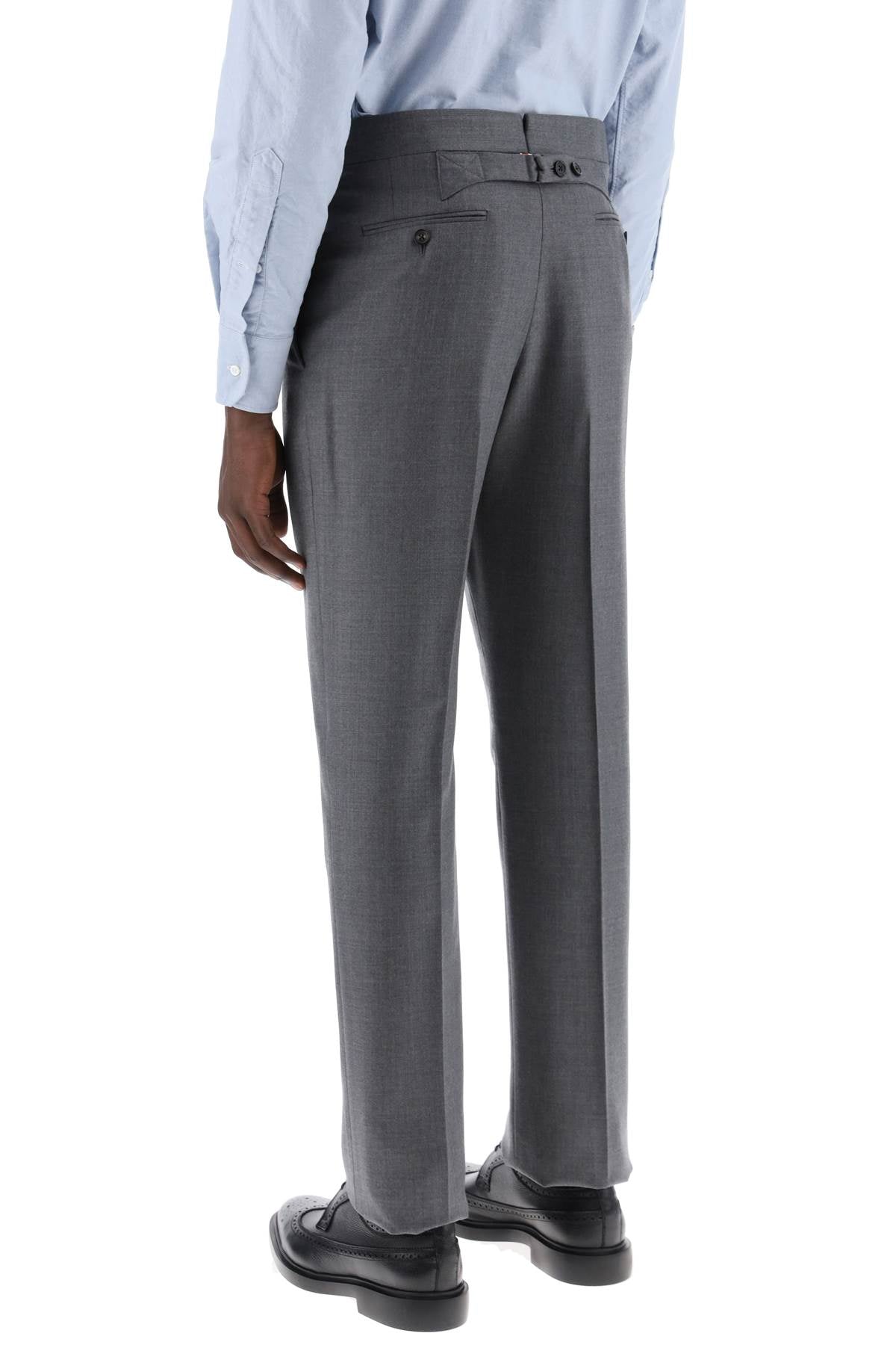 Thom Browne Pantaloni Classici In Twill Grey