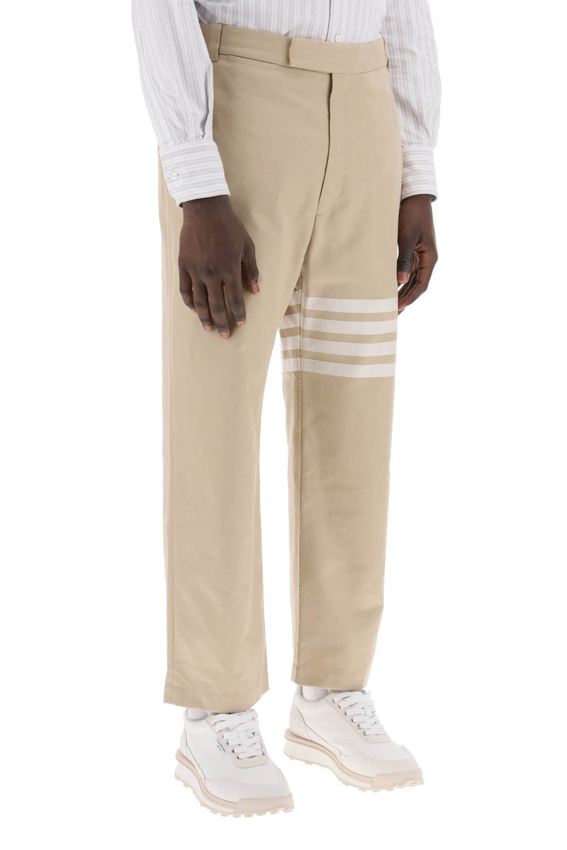 Thom Browne Pants With 4-Bar Beige