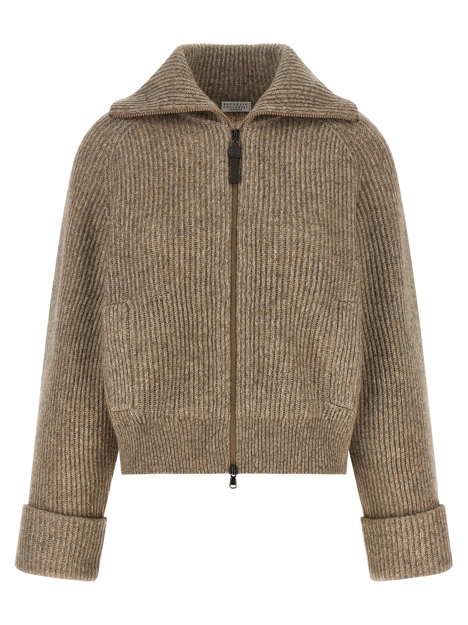 Brunello Cucinelli 'Shiny Zipper Pull' Cardigan