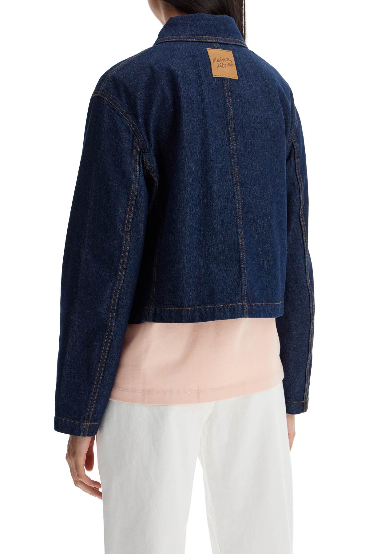 Maison Kitsune Cropped Denim Jacket For Women