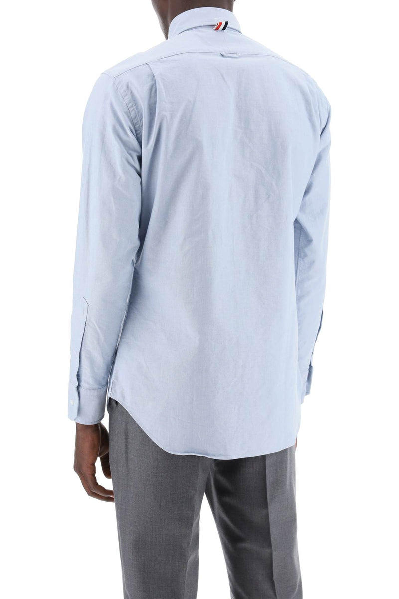 Thom Browne Oxford Cotton Button-Down Shirt Blue