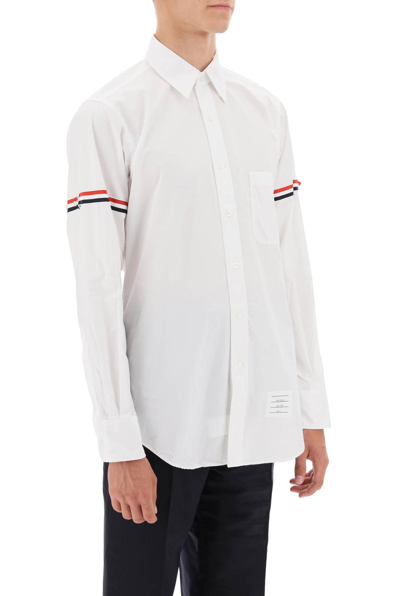 Thom Browne Oxford Button-Down Shirt With Rwb Armbands White