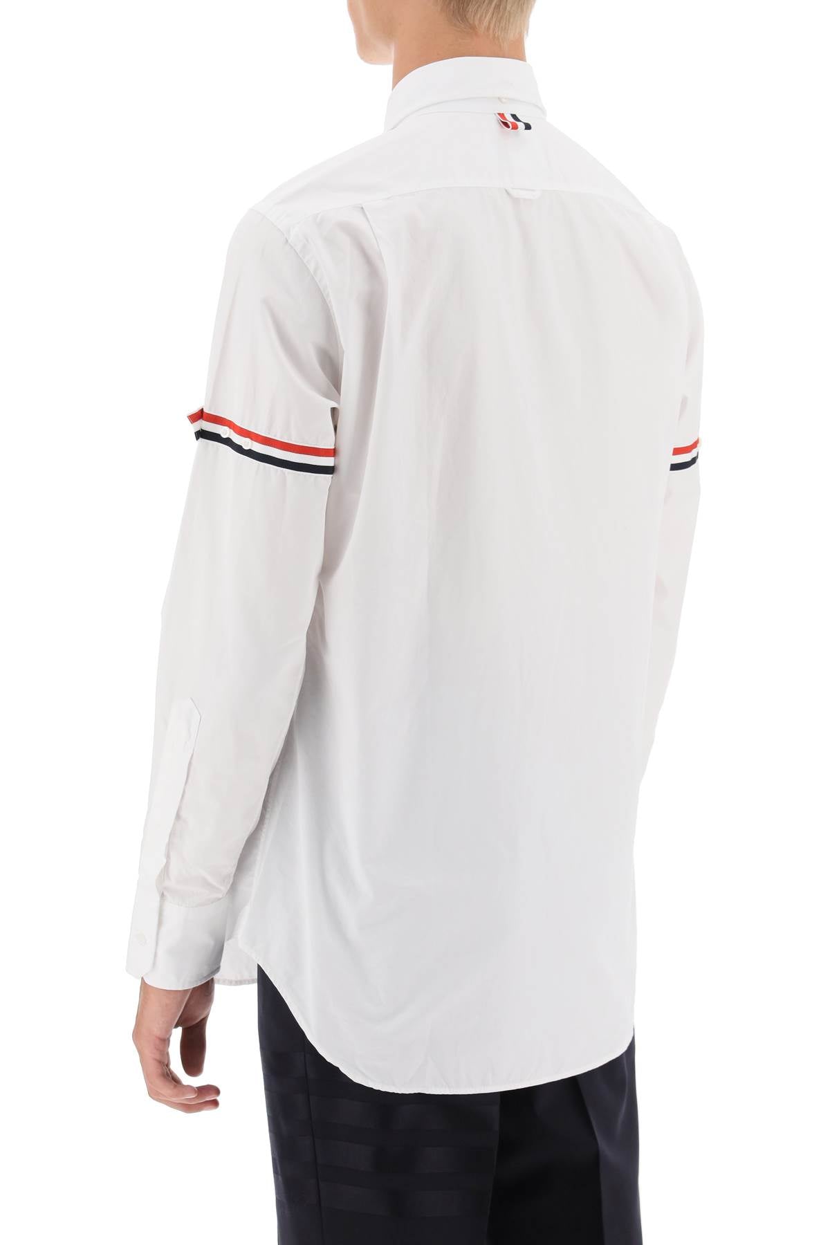 Thom Browne Oxford Button-Down Shirt With Rwb Armbands White