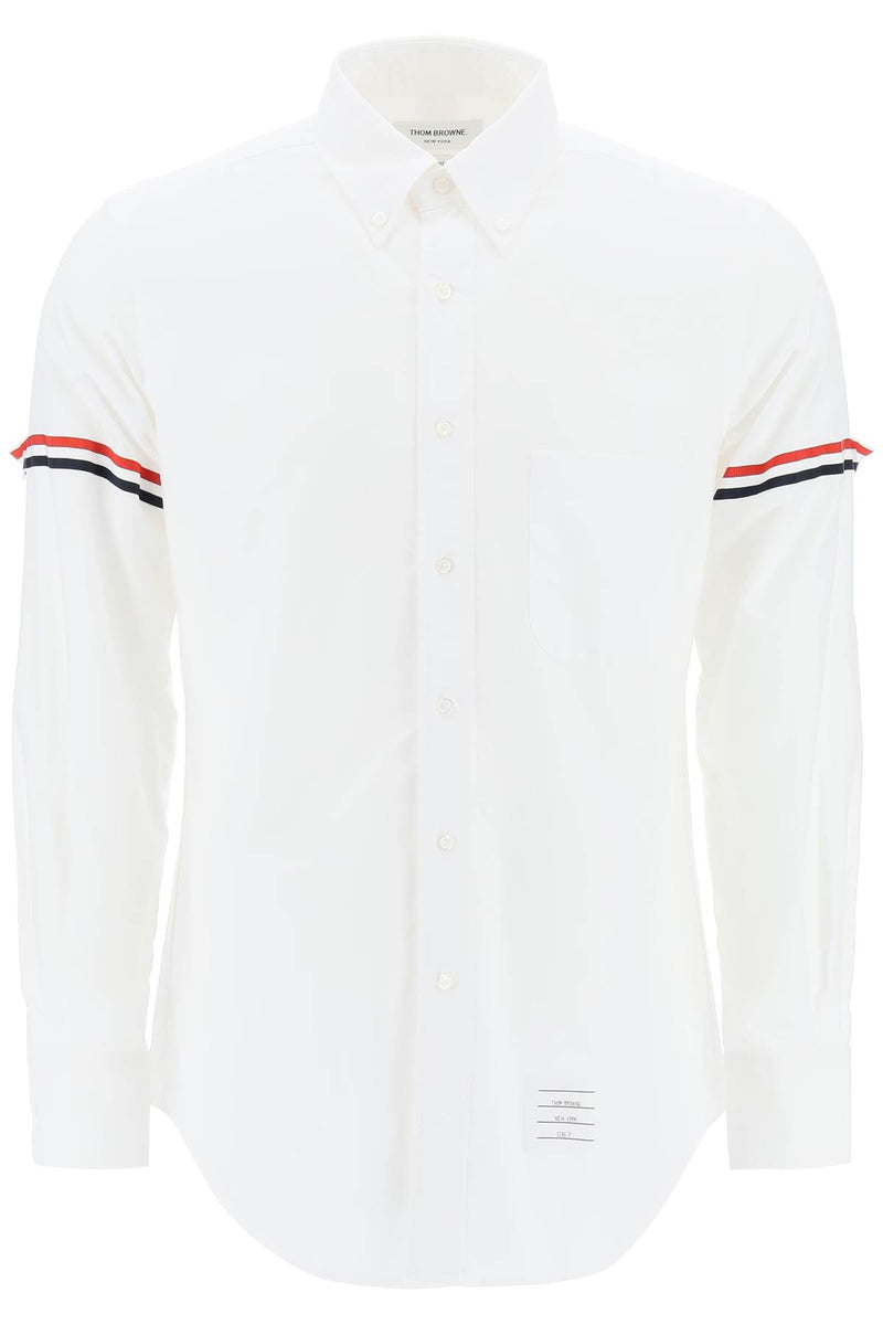 Thom Browne Oxford Button-Down Shirt With Rwb Armbands White